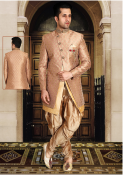 Light Peach Color Designer New Indo Western Sherwani